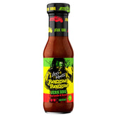 A bottle of Levi Roots - Reggae Reggae Jerk Bbq Sauce - 290g on a white background.